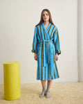 Stripe Waffle Bathrobe