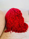 Red Crochet Pillow by Huldra of Norway.